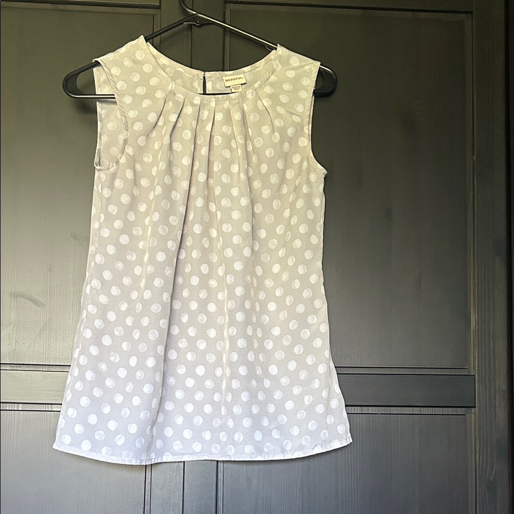 Merona White Polka Dot Blouse